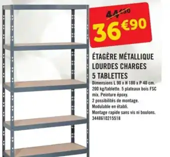 E.Leclerc Brico Étagère métallique lourdes charges 5 tablettes offre