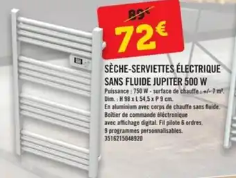 E.Leclerc Brico Sèche-serviettes électrique sans fluide jupiter 500 W offre