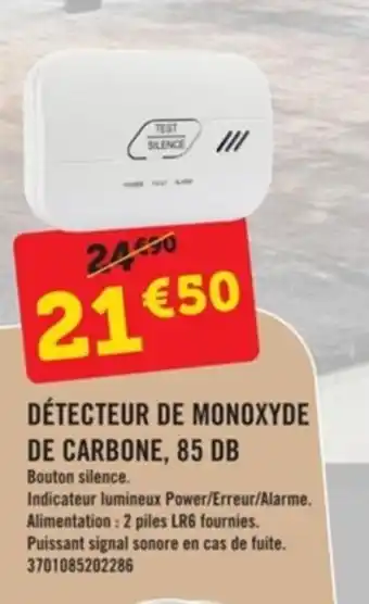 E.Leclerc Brico Détecteur de monoxyde de carbone, 85 DB offre