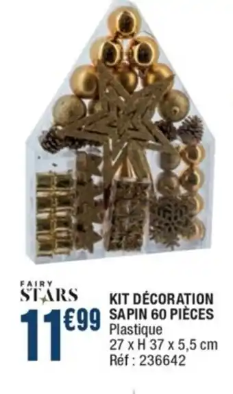 La Foir'Fouille Kit Décoration Sapin 60 Pièces offre