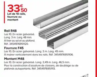 Castorama Lot de 10 Rails, Fourrure ou Montant offre