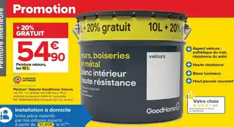 Castorama Peinture Blanche Goodhome Velours offre