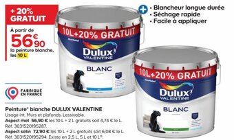 Castorama Peinture Blanche Dulux Valentine offre