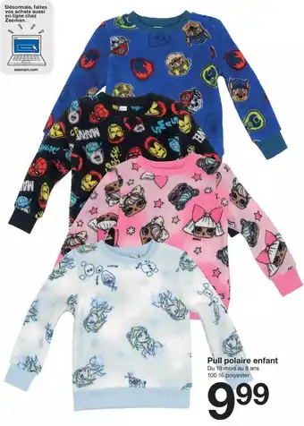 Zeeman Pull polaire enfant offre