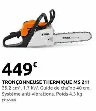 Rural Master Tronçonneuse thermique ms 211 offre