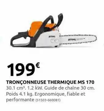Rural Master Tronçonneuse thermique ms 170 offre