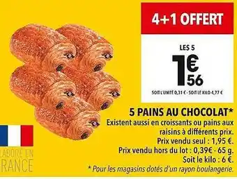 Supeco 5 pains au chocolat offre
