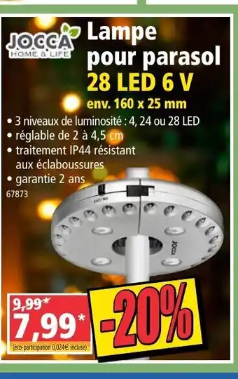 Norma Lampe Pour Parasol 28 LED 6 V env, 160 x 25 mm offre