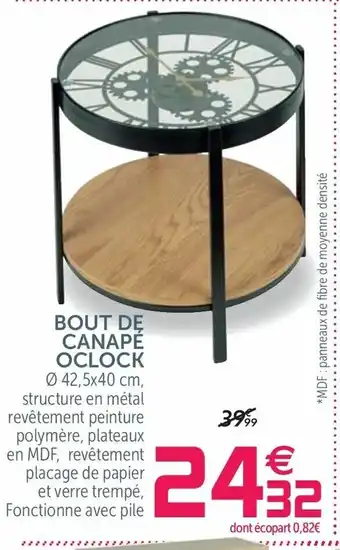 Gifi Bout De Canapé Oclock offre
