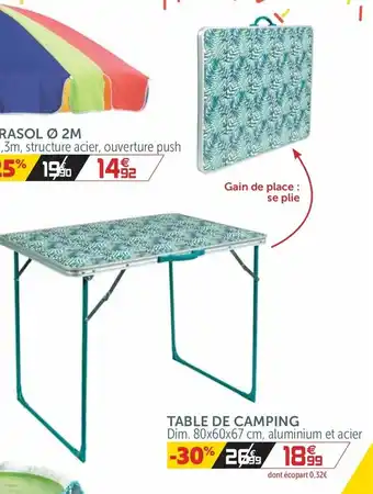 Gifi Table De Camping offre