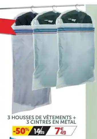Gifi 3 Housses De Vettements + 3 Cintres En Metal offre