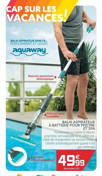 Gifi Balai Aspirateur A Batterie Pour Piscine Et Spa offre