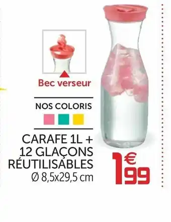 Gifi Carafe 1L + 12 Glaçon Réutilisable offre