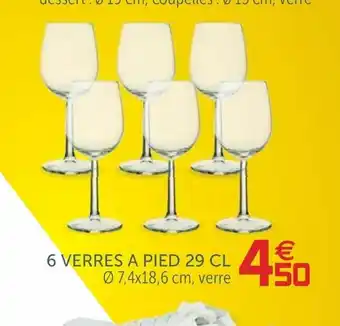 Gifi 6 Verres A Pied 29 CL offre