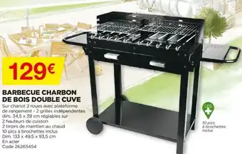 Bricomarché Barbecue Charbon De Bois Double Cuve offre