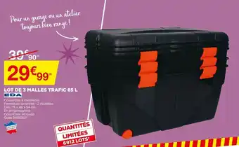 Bricomarché Lot De 3 Malles Trafic 85L offre