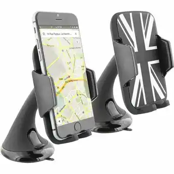 SUPPORT PINCE UNIVERSEL UNION JACK SUR PARE-BRISE