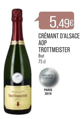 Match Crémant d'Alsace AOP Trottmeister offre
