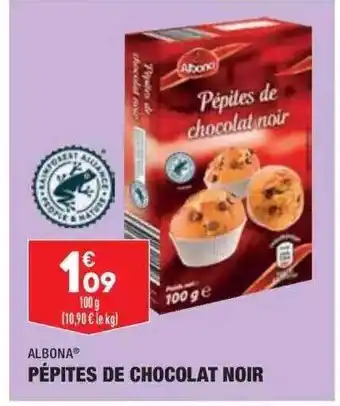 ALDI Pépites de chocolat noir albona offre