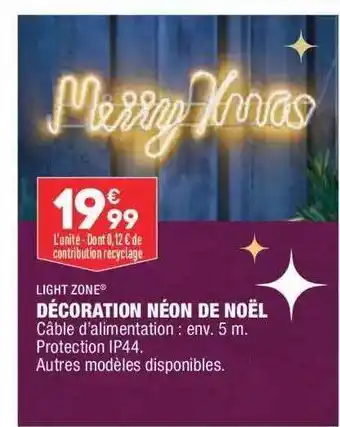 ALDI Décoration néon de noël light zone offre