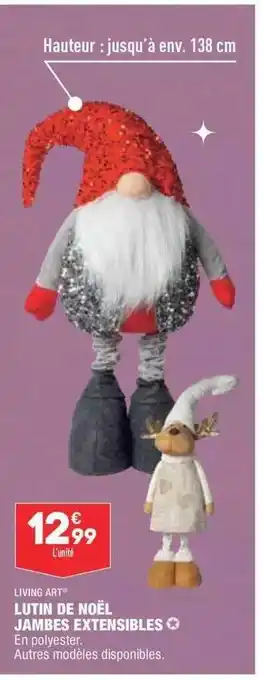 Lutin de noël jambes extensibles living art