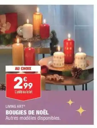 ALDI Bougies de noël living art offre
