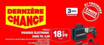 ALDI Visseuse électrique sans fil 3,6v ferrex offre