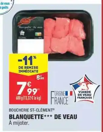 Blanquette de veau boucherie st-clément