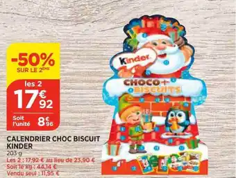 Bi1 Calendrier choc biscuit kinder offre
