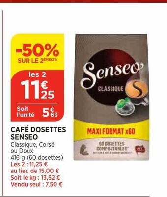 Bi1 Café dosettes senseo offre