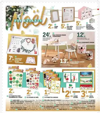 E.Leclerc Cadre dorée, pêle-mêle pailleté 5 photos, coffret naissance mini maison offre