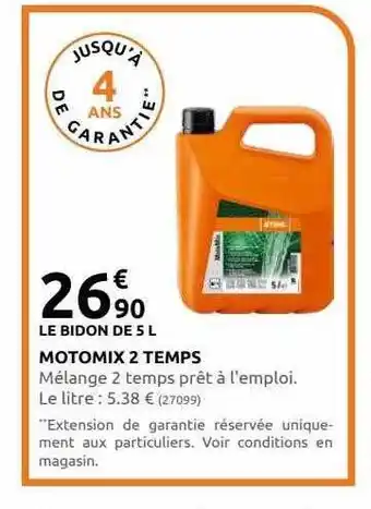 Rural Master Motomix 2 temps stihl offre