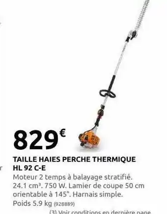Rural Master Taille haies perche thermique hl 92 c-e stihl offre