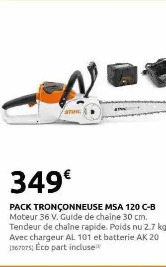 Rural Master Pack tronçonneuse msa 120 c-b stihl offre