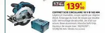 Rural Master Coffret scie circulaire 18v ø 165 mm makita offre
