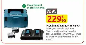 Rural Master Pack énergie li-ion 18v 5 ah makita offre