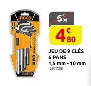 Rural Master Jeu de 9 clés 6 pans 1,5 mm - 10 mm inc-co offre