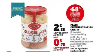 Super U Plats cuisinés charles christ offre