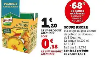 Super U Soupe knorr offre