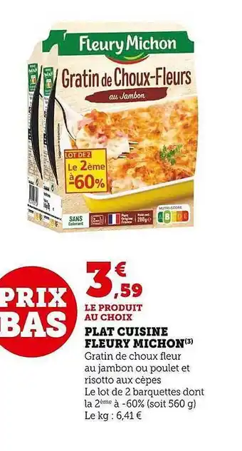 Super U Plat cuisiné fleury michon offre