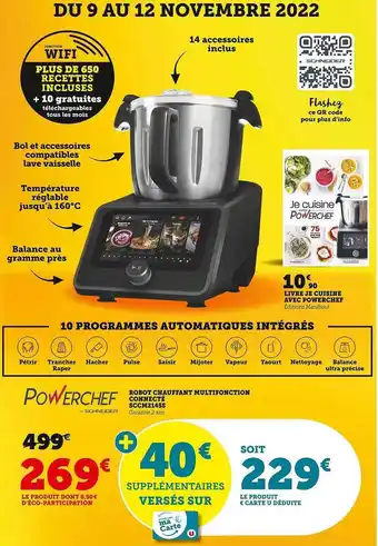 Super U Livre je cuisine avec power chef, robot chauffant multifonction connecté sccm2145s power chef offre