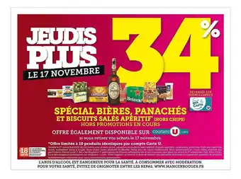 Super U Spécial bières, panachés et biscuits salés apéritif offre