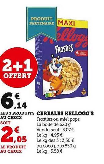 Super U Céréales kellogg's offre