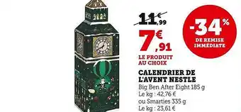 Super U Calendrier de l'avent nestlé offre