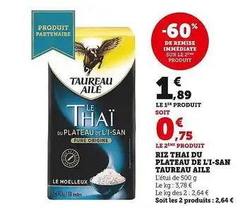 U Express Riz thaï du plateau de l'i-san taureau ailé offre