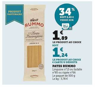 U Express Pâtes rummo offre