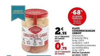 U Express Plats cuisinés charles christ offre
