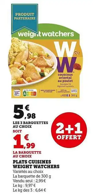 U Express Plats cuisinés weight watchers offre