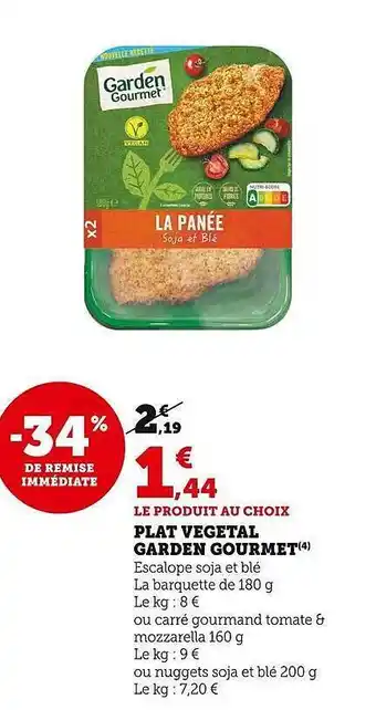 U Express Plat végétal garden gourmet offre