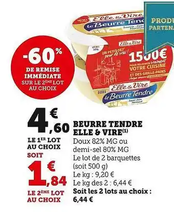 U Express Beurre tendre elle & vire offre
